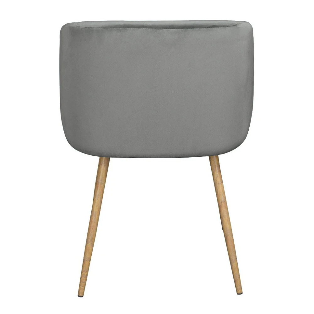 Nordic style velvet backrest Kitchen Room Chair With wood color metal leg