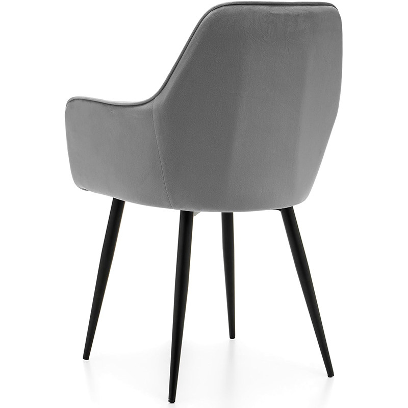 Padded Velvet Armrests Vertical Pattern Living Room Chair