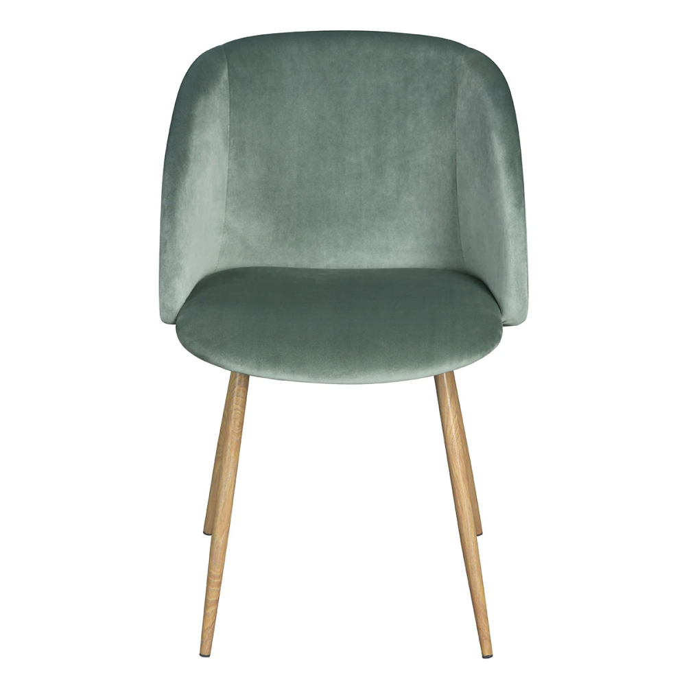 Nordic style velvet backrest Kitchen Room Chair With wood color metal leg
