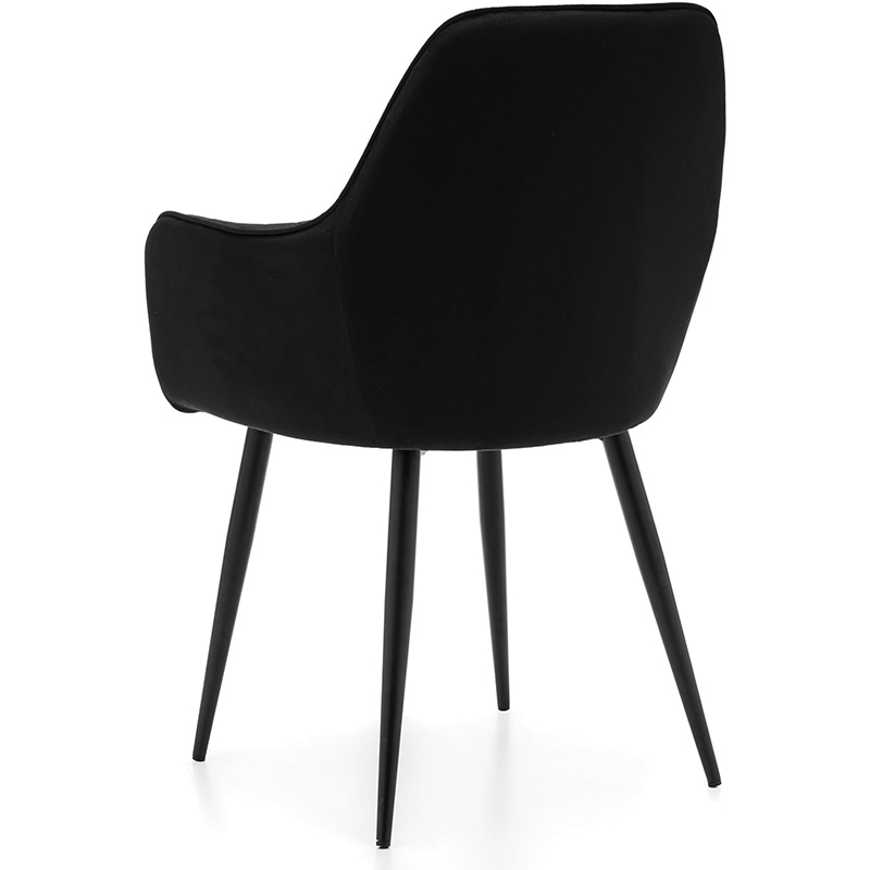 Padded Velvet Armrests Vertical Pattern Living Room Chair