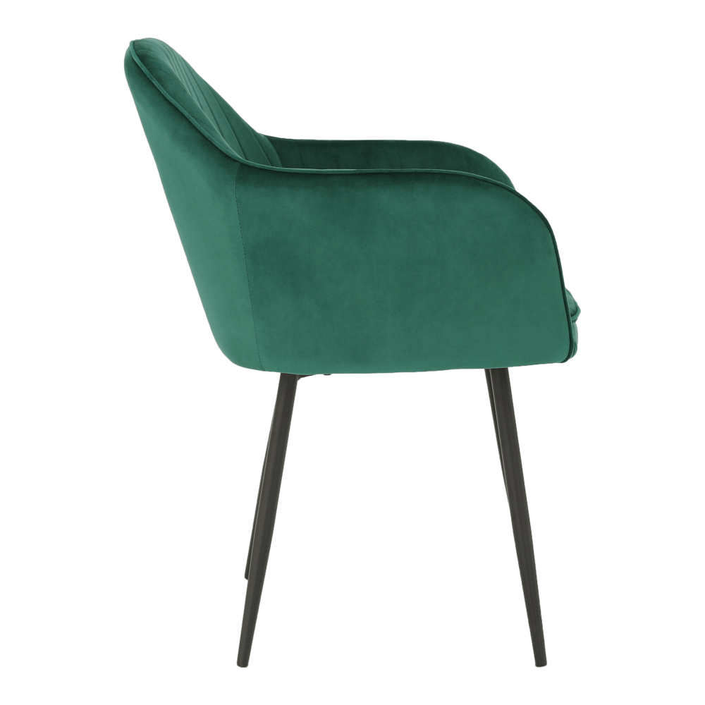 Padded Velvet Armrests Vertical Pattern Living Room Chair