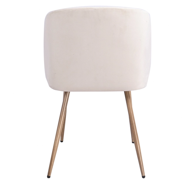 Nordic style velvet backrest Kitchen Room Chair With wood color metal leg