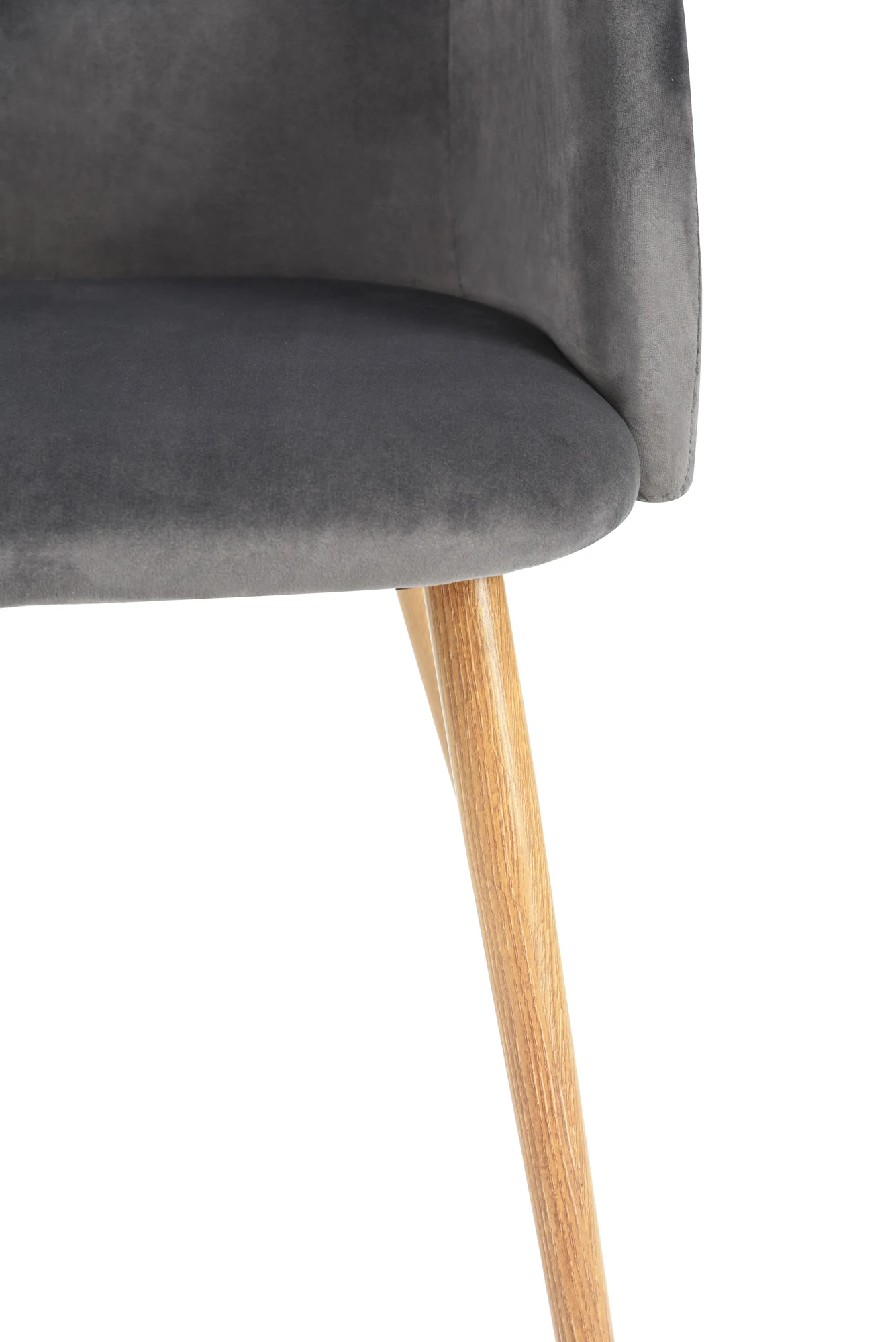 Nordic style velvet backrest Kitchen Room Chair With wood color metal leg