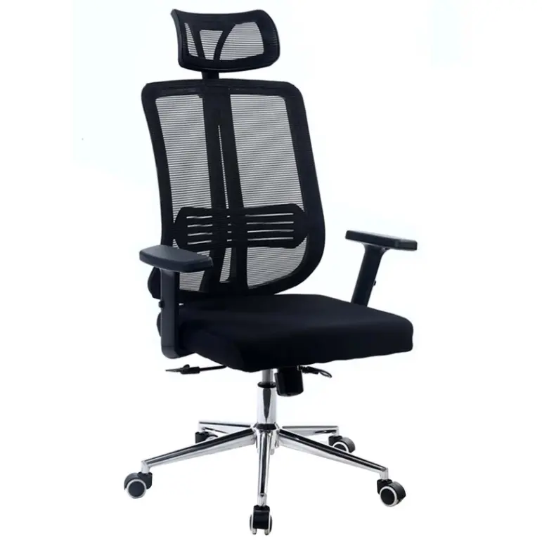 Black Mesh Office Chair With Head Rest