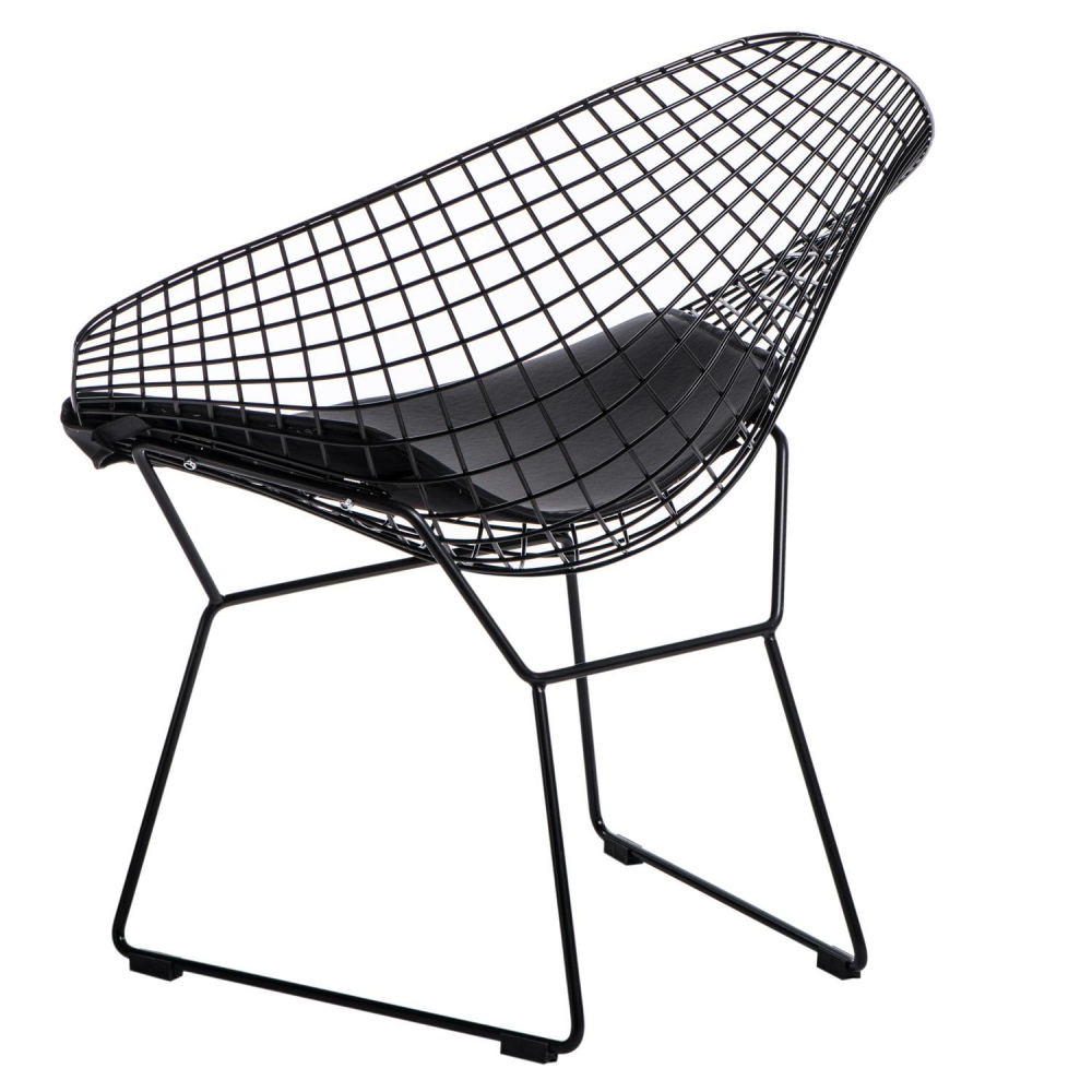 Iron chair with seat pad