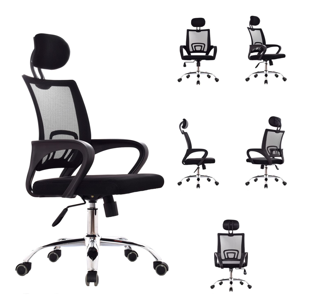 Classic Design Ergonomic Black Mesh Fabric Executive Office Chair With Headrest