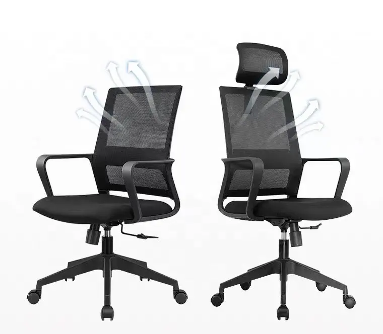 Ergonomic High Back Mesh Office Chair Swivel Function Office Chair With Head Support