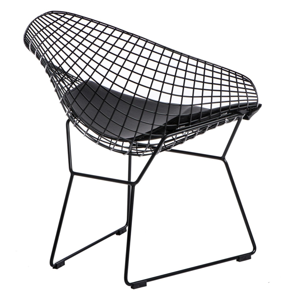 Iron chair with seat pad