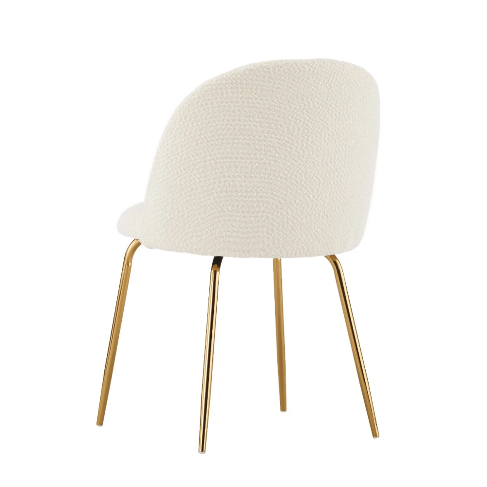 Cream terry cloth chair fabric dining chair