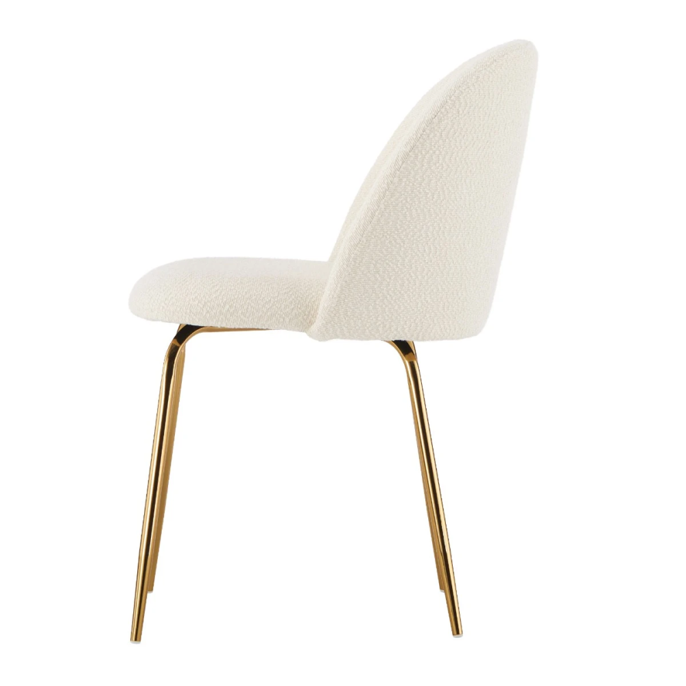 Cream terry cloth chair fabric dining chair