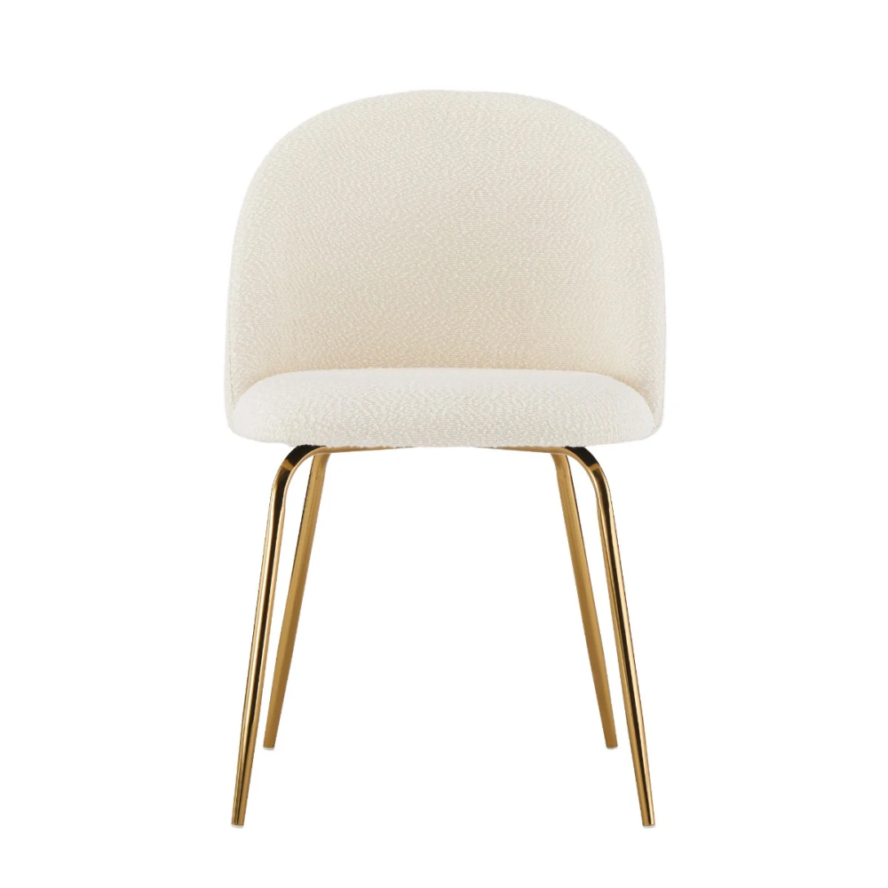Cream terry cloth chair fabric dining chair