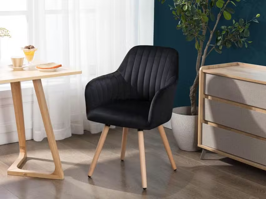 Modern Fabric Dinning Armrest Accent Chair