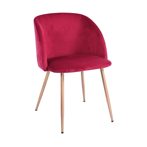 Nordic style velvet backrest Kitchen Room Chair With wood color metal leg