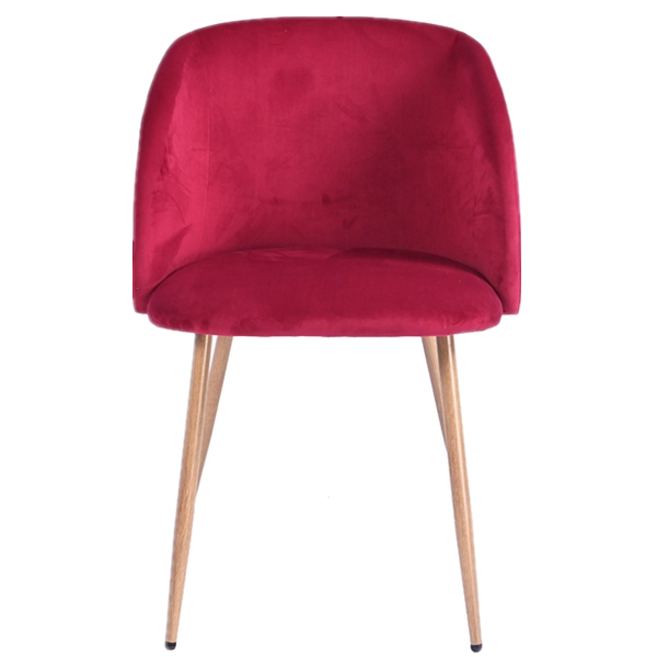 Nordic style velvet backrest Kitchen Room Chair With wood color metal leg