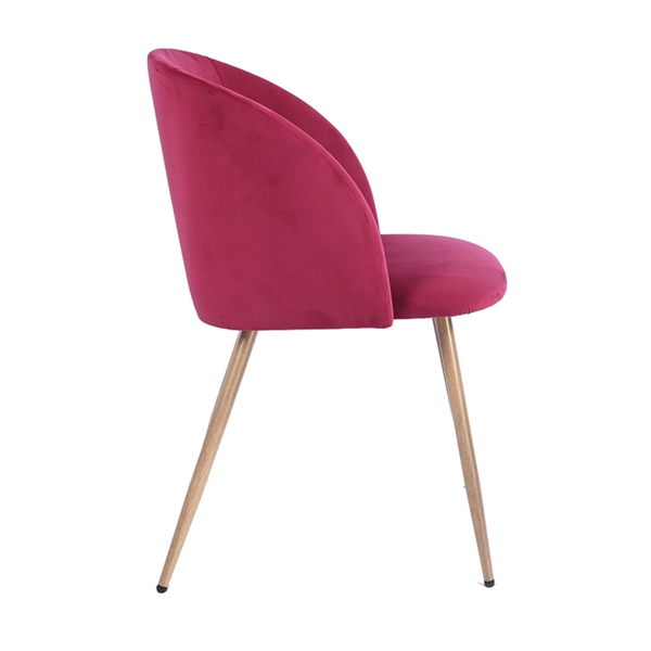 Nordic style velvet backrest Kitchen Room Chair With wood color metal leg