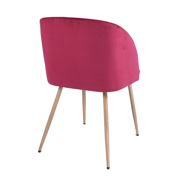 Nordic style velvet backrest Kitchen Room Chair With wood color metal leg