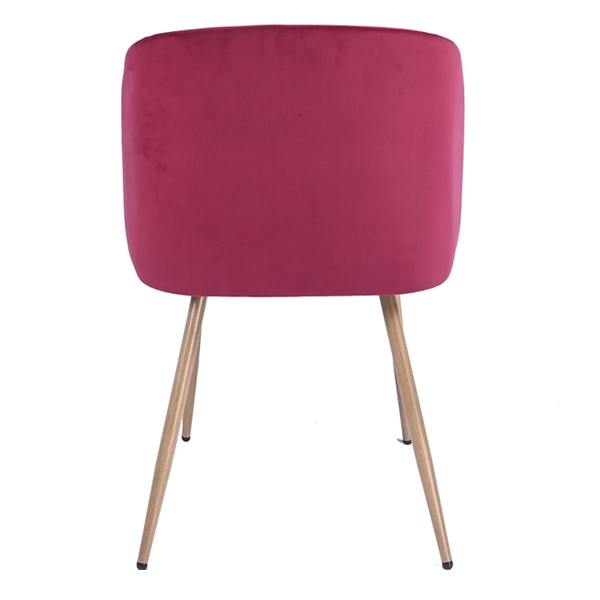 Nordic style velvet backrest Kitchen Room Chair With wood color metal leg