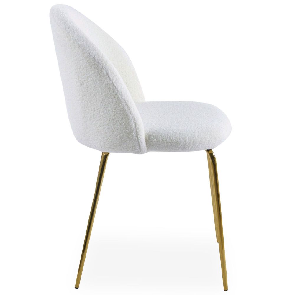 Cream terry cloth chair fabric dining chair