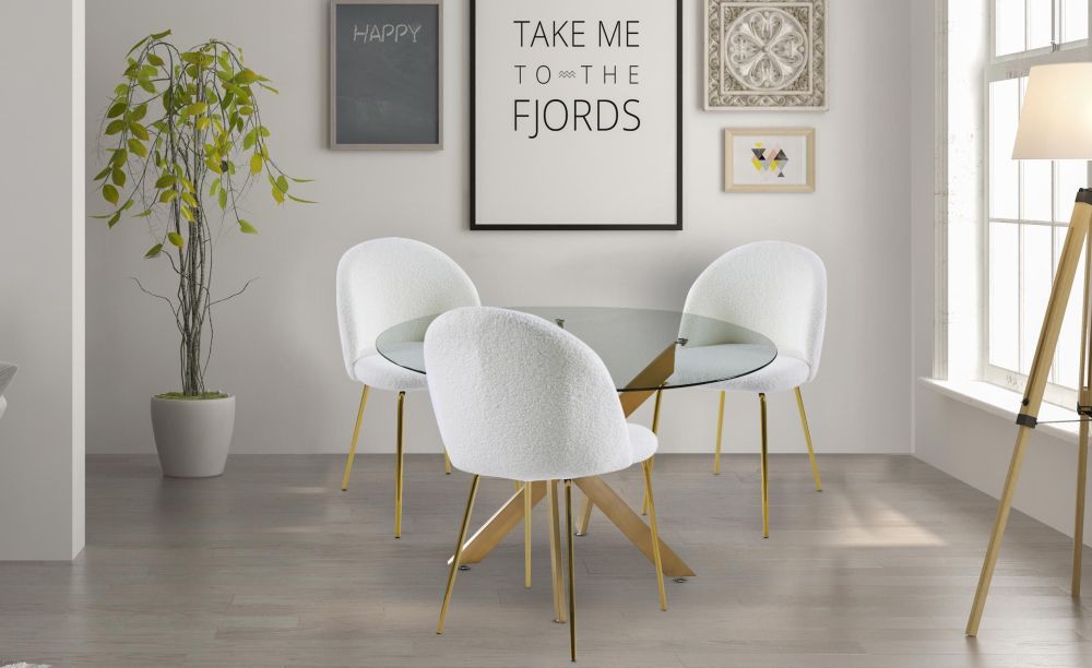 Cream terry cloth chair fabric dining chair