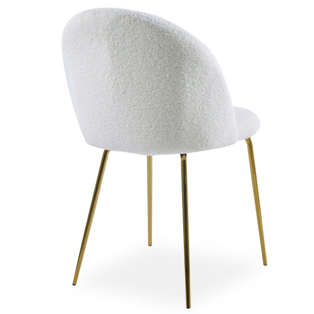 Cream terry cloth chair fabric dining chair
