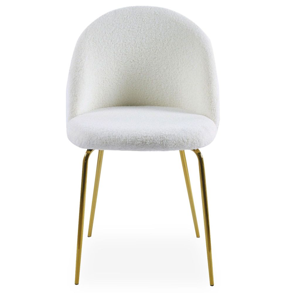 Cream terry cloth chair fabric dining chair