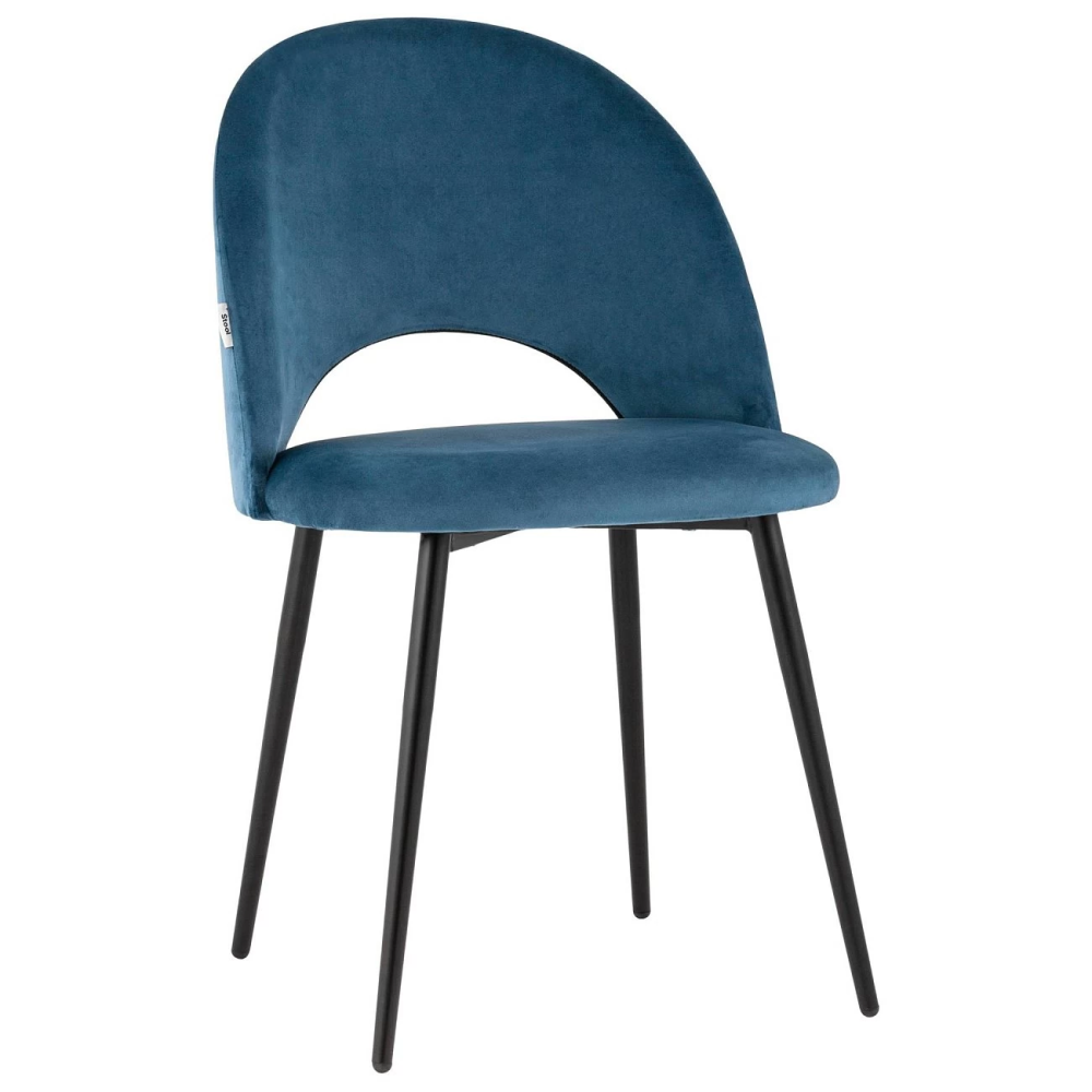 DINING CHAIR WITH BLACK METAL LEGS