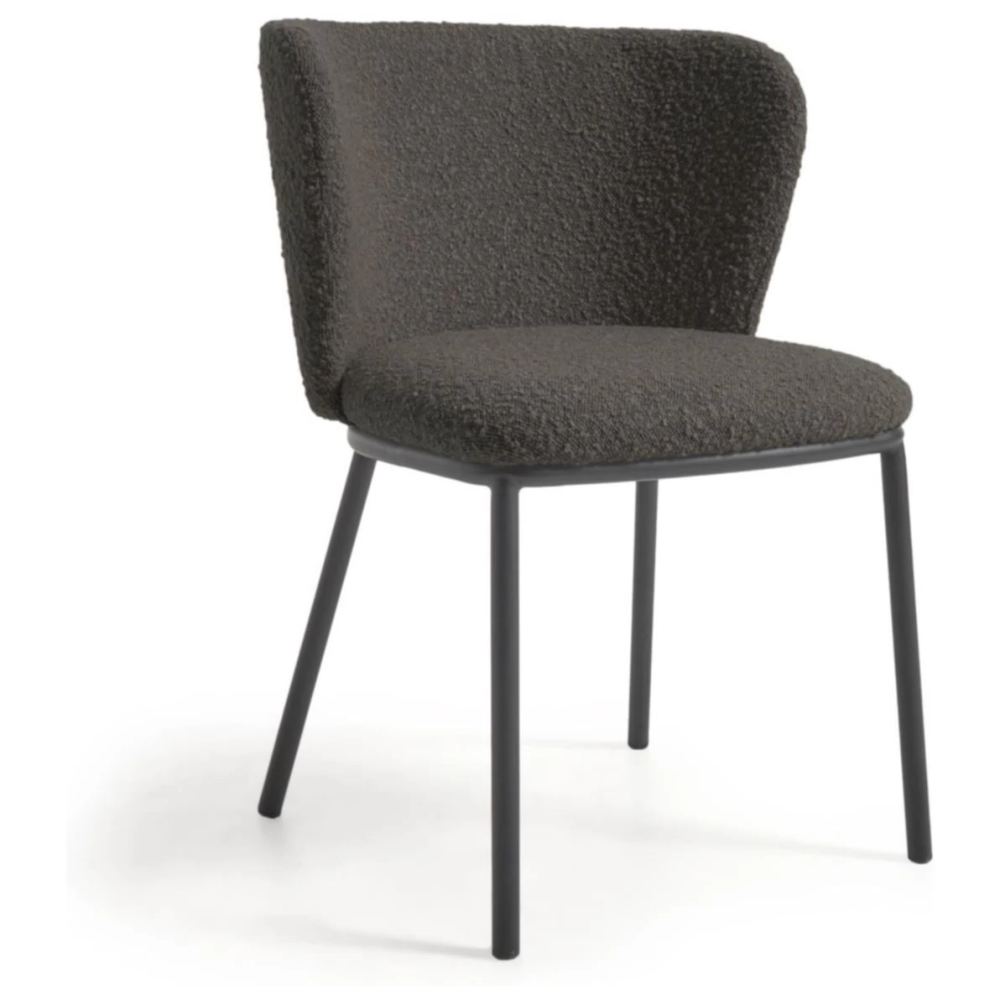 Dining chair soft on metal legs Foggy