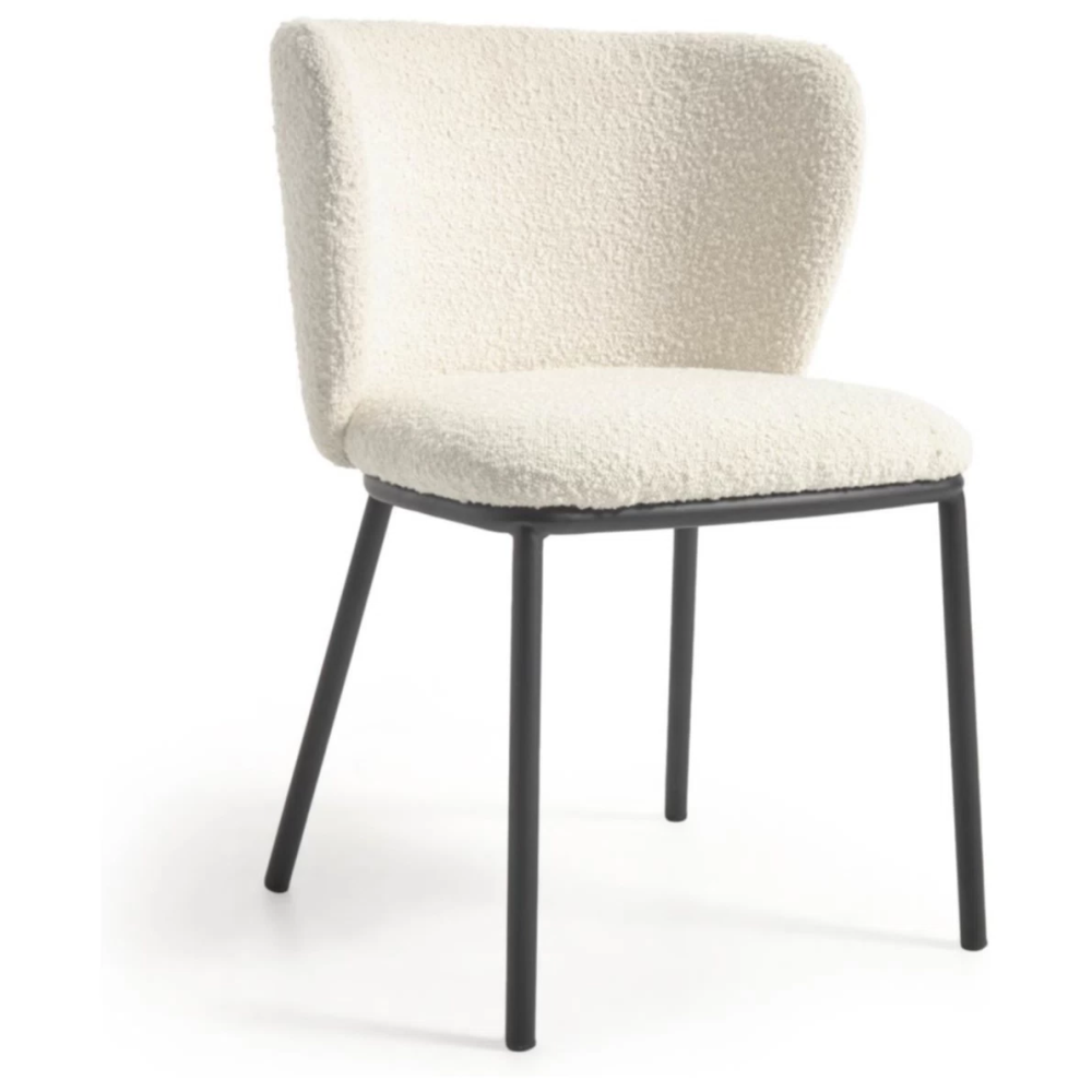 Dining chair soft on metal legs Foggy