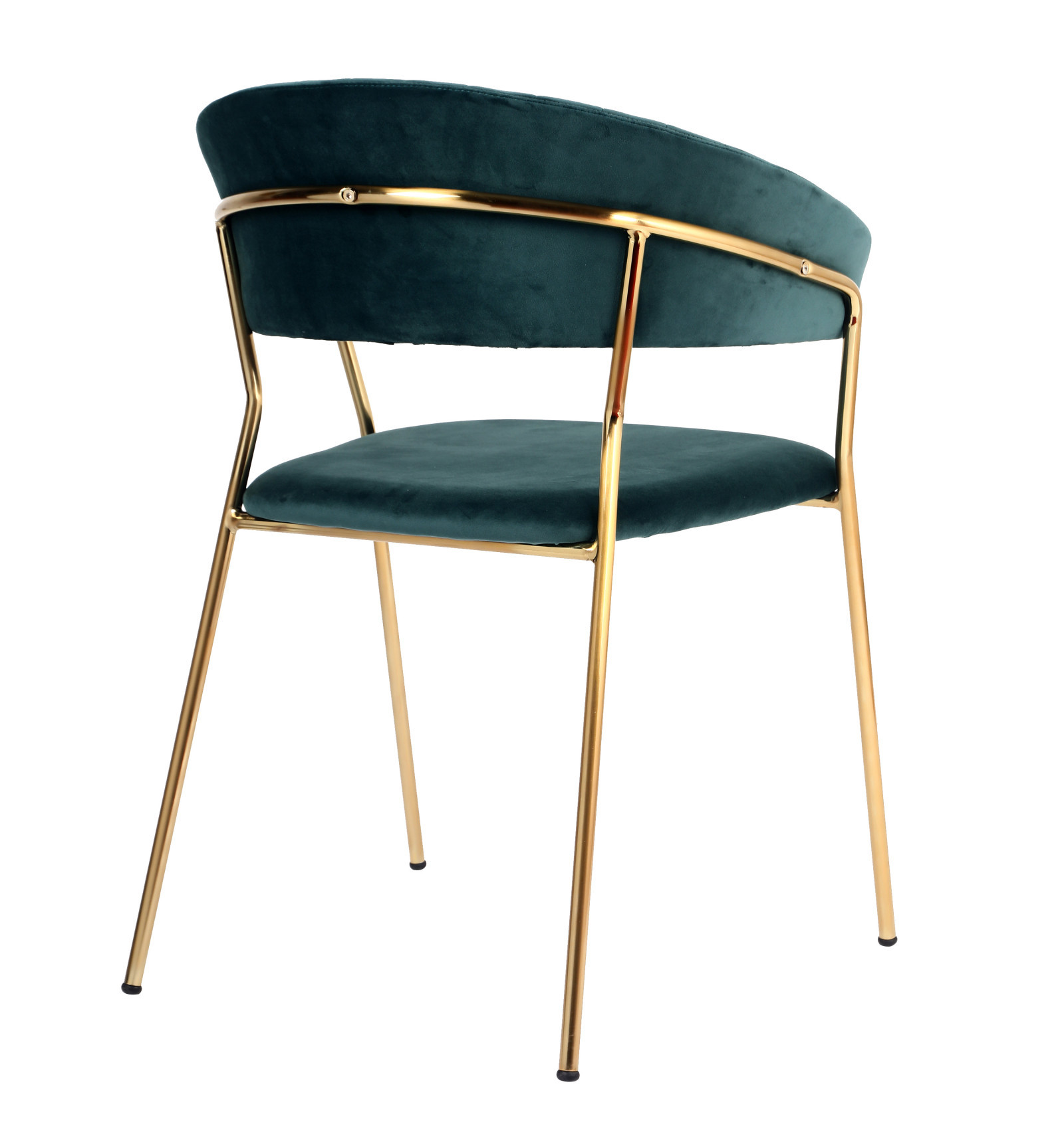 Modern Comfortable Velvet Living Room Chair Gold Legs Dining Chair With Armrest