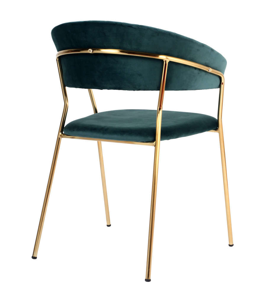 Modern Comfortable Velvet Living Room Chair Gold Legs Dining Chair With Armrest