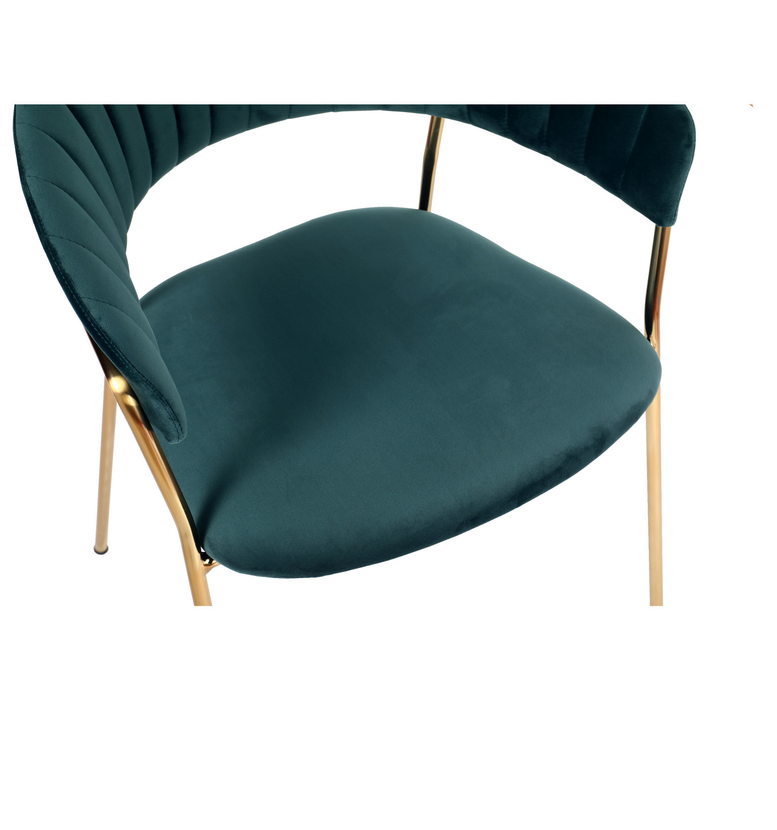Modern Comfortable Velvet Living Room Chair Gold Legs Dining Chair With Armrest