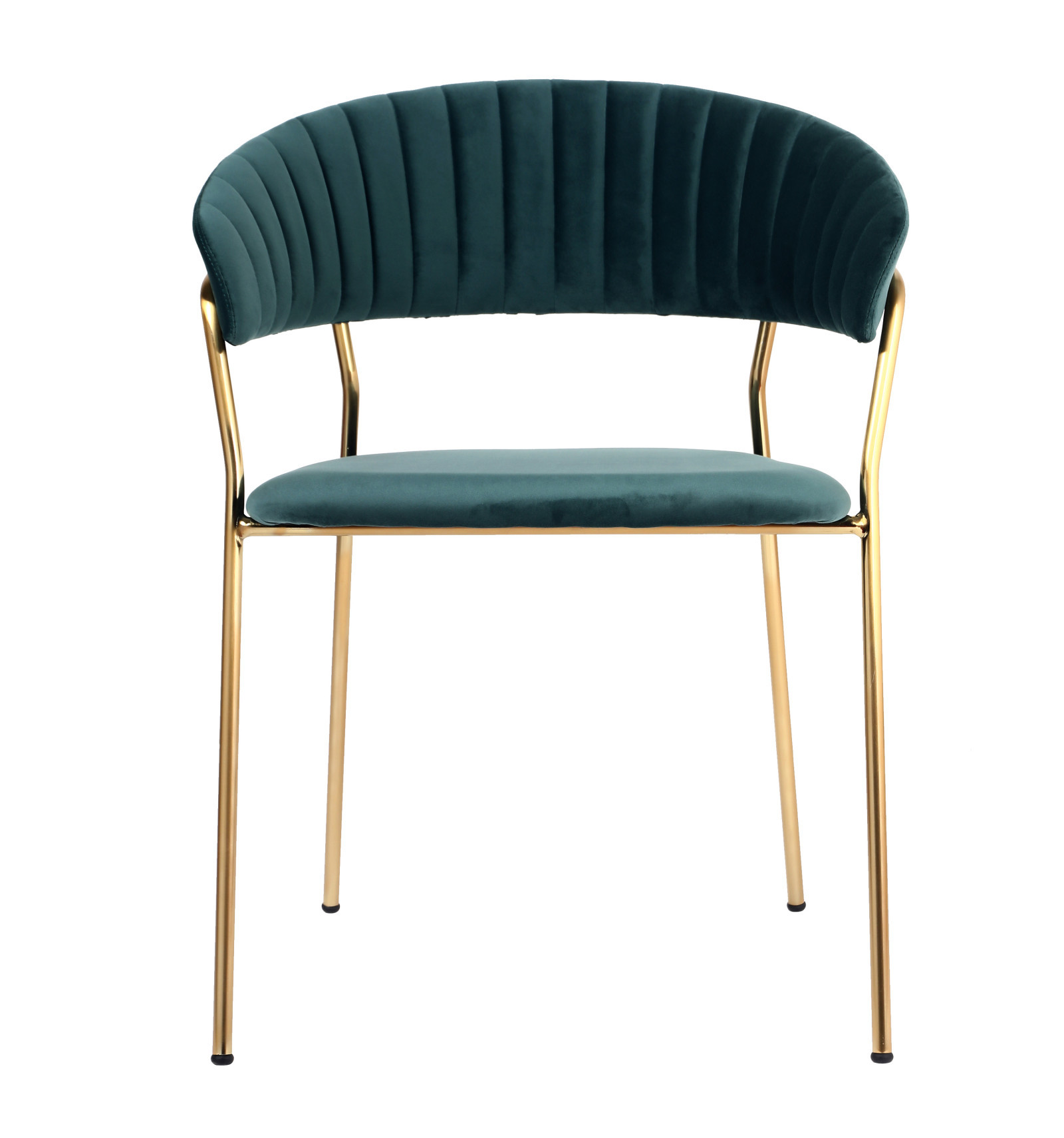 Modern Comfortable Velvet Living Room Chair Gold Legs Dining Chair With Armrest