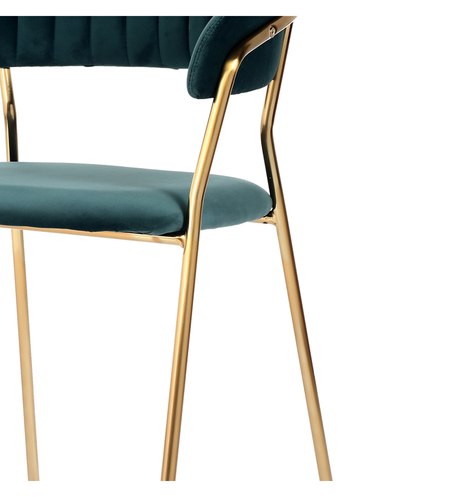 Modern Comfortable Velvet Living Room Chair Gold Legs Dining Chair With Armrest