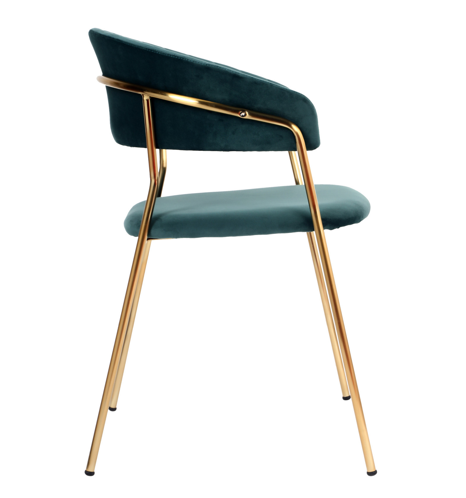 Modern Comfortable Velvet Living Room Chair Gold Legs Dining Chair With Armrest