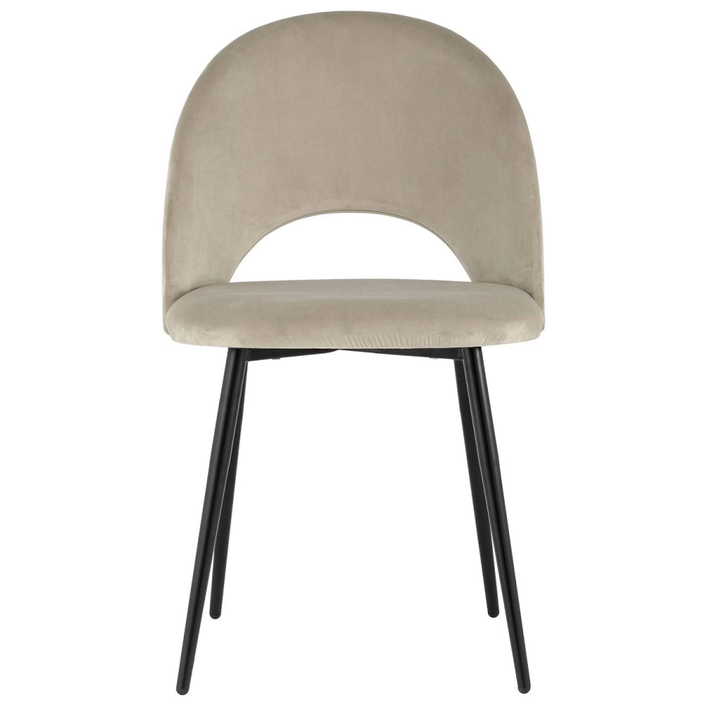 DINING CHAIR WITH BLACK METAL LEGS