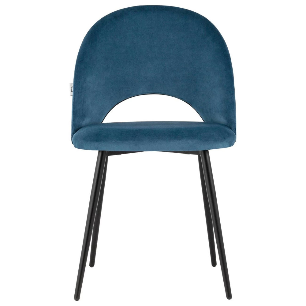 DINING CHAIR WITH BLACK METAL LEGS