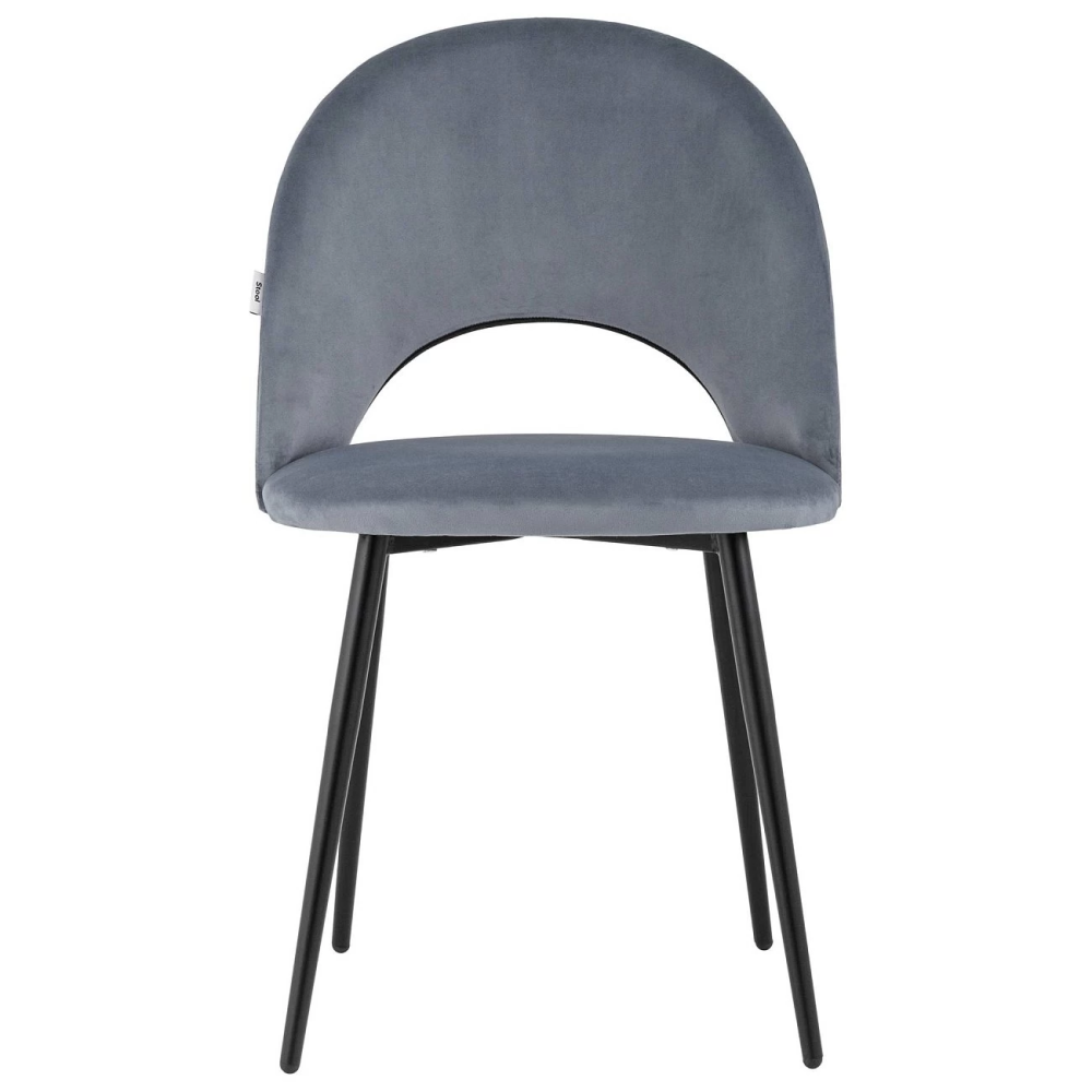 DINING CHAIR WITH BLACK METAL LEGS