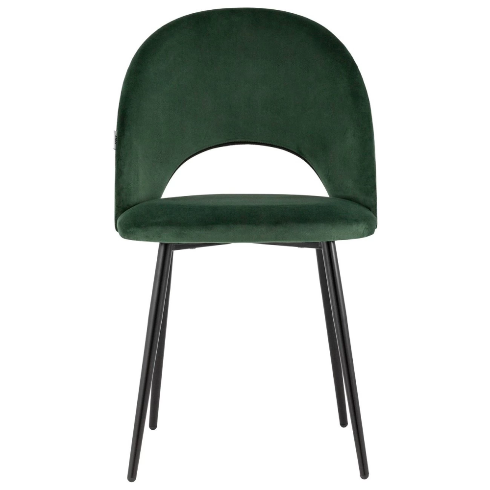 DINING CHAIR WITH BLACK METAL LEGS