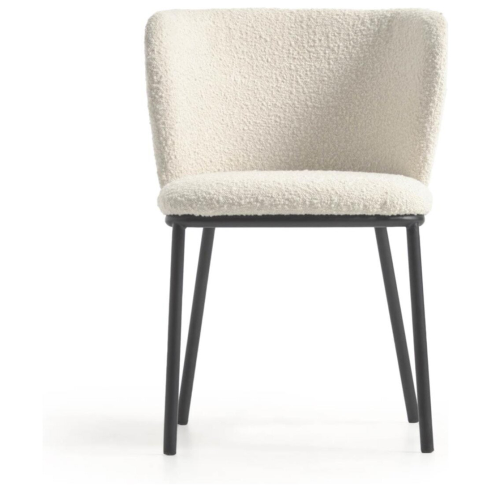 Dining chair soft on metal legs Foggy