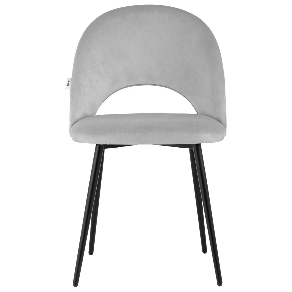 DINING CHAIR WITH BLACK METAL LEGS