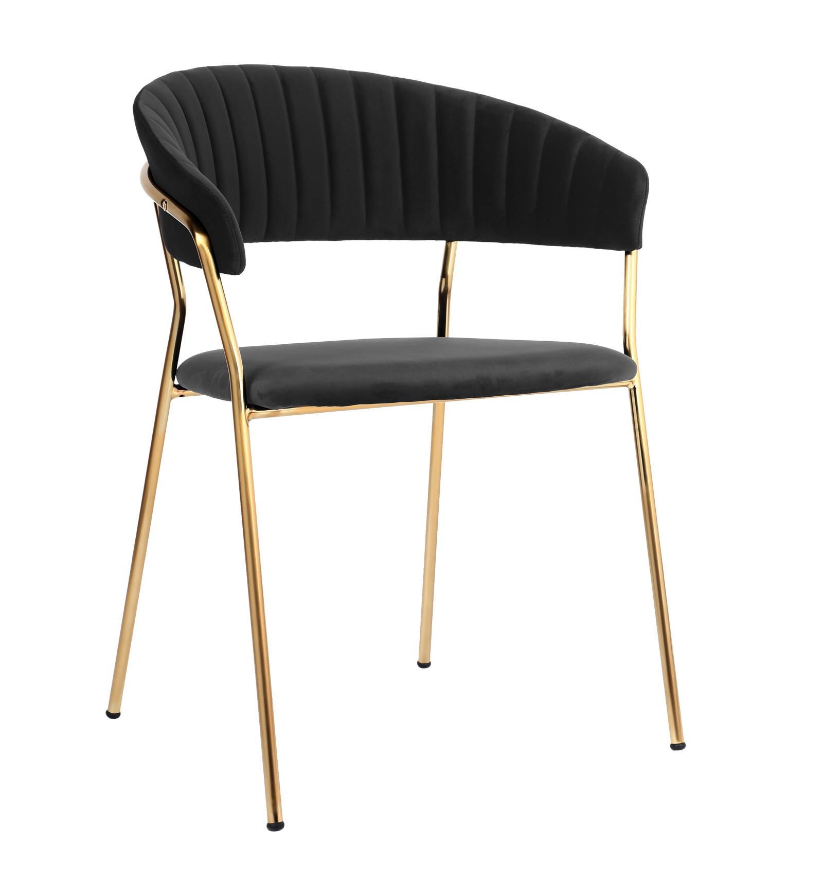 Modern Comfortable Velvet Living Room Chair Gold Legs Dining Chair With Armrest