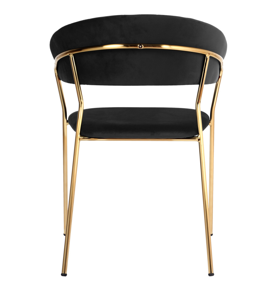 Modern Comfortable Velvet Living Room Chair Gold Legs Dining Chair With Armrest