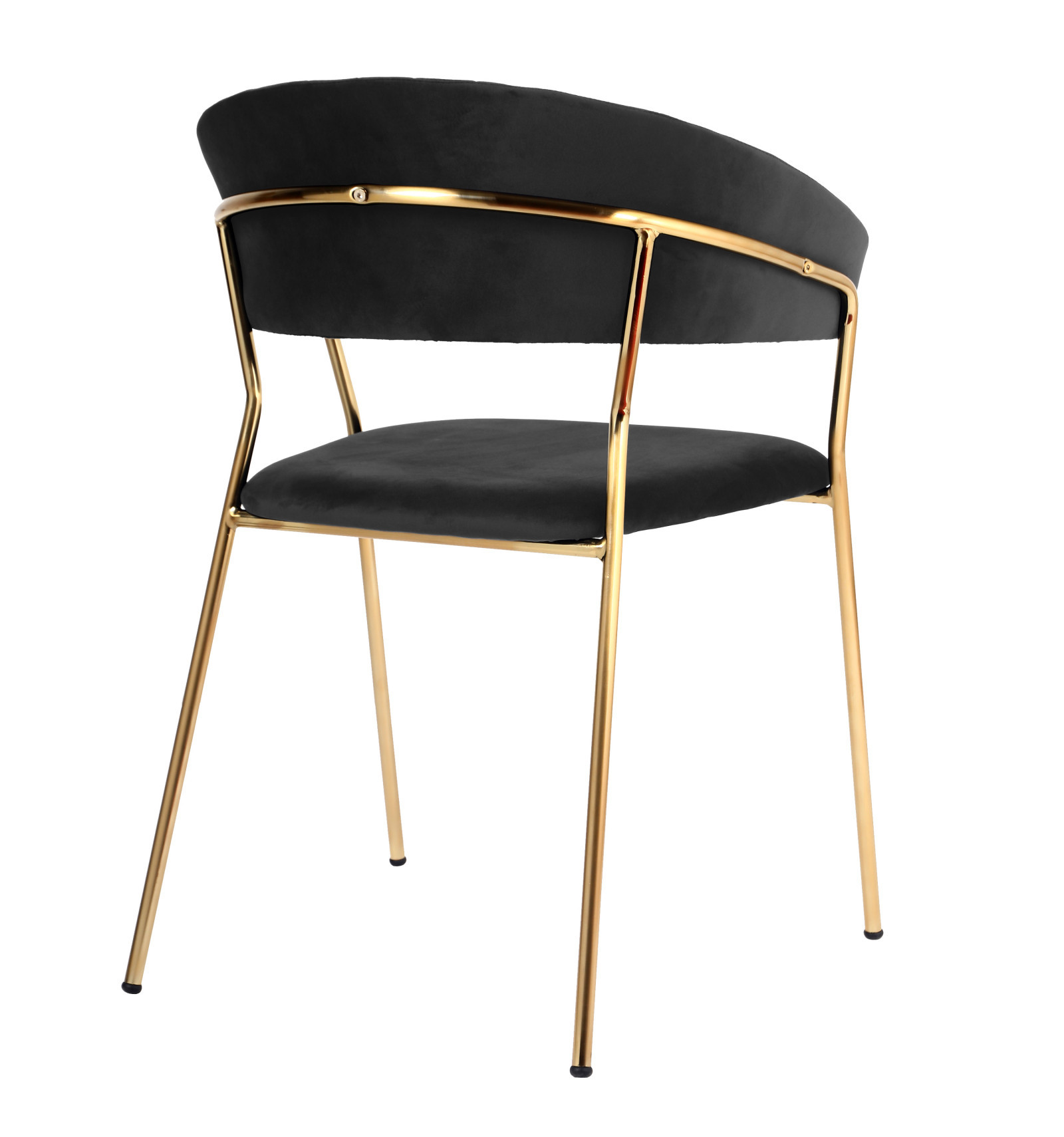 Modern Comfortable Velvet Living Room Chair Gold Legs Dining Chair With Armrest