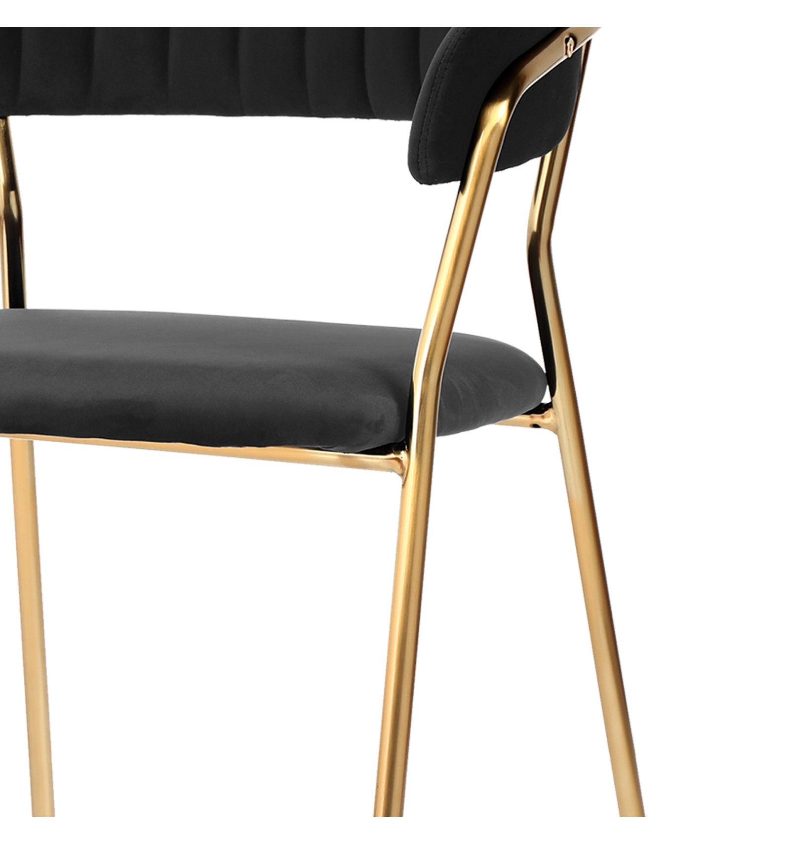 Modern Comfortable Velvet Living Room Chair Gold Legs Dining Chair With Armrest
