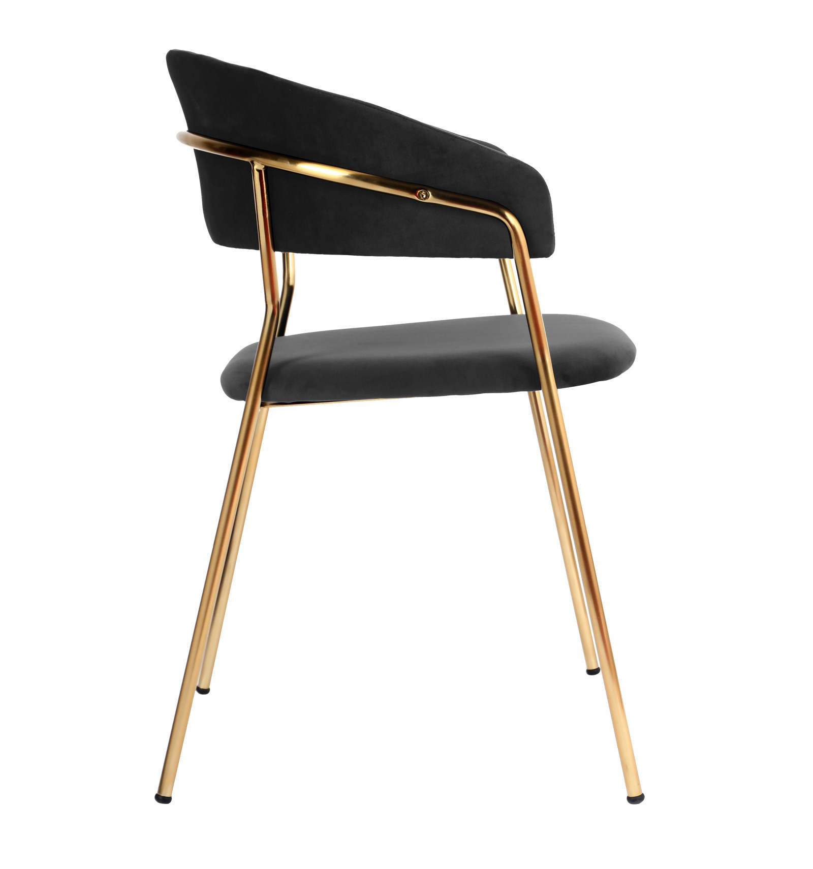 Modern Comfortable Velvet Living Room Chair Gold Legs Dining Chair With Armrest