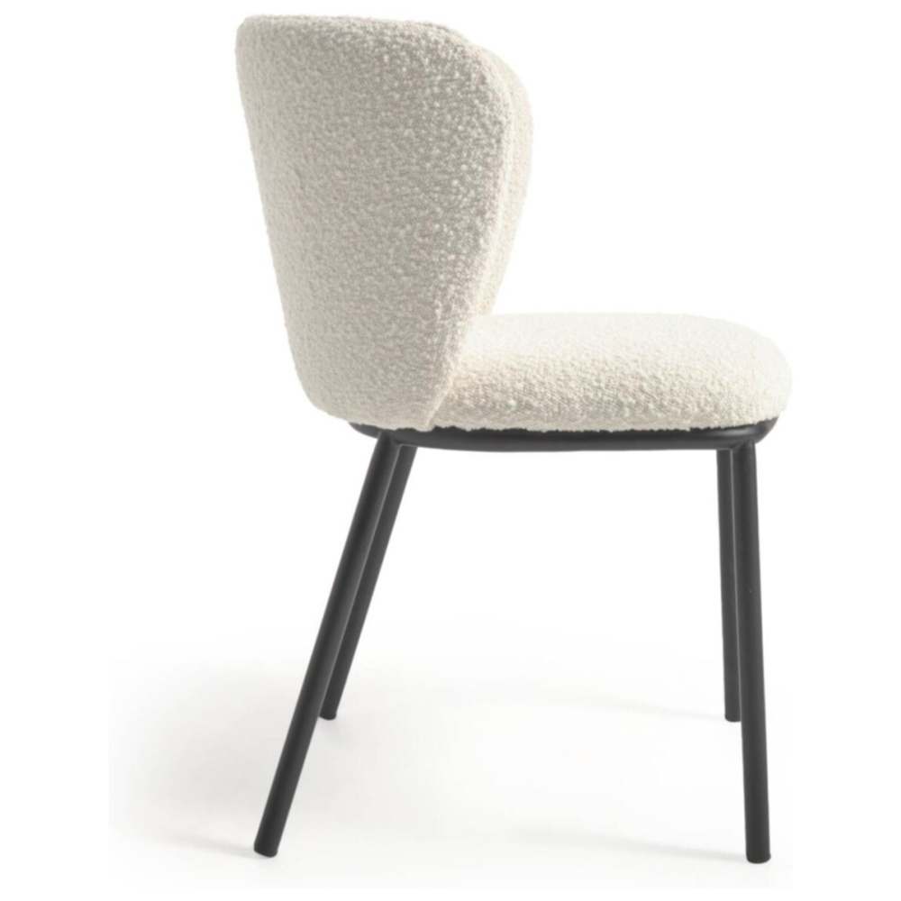 Dining chair soft on metal legs Foggy