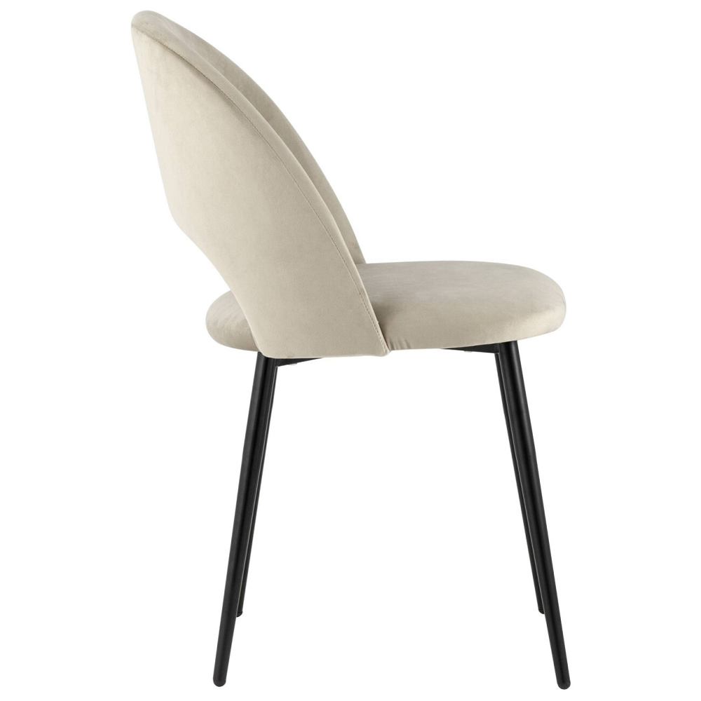 DINING CHAIR WITH BLACK METAL LEGS