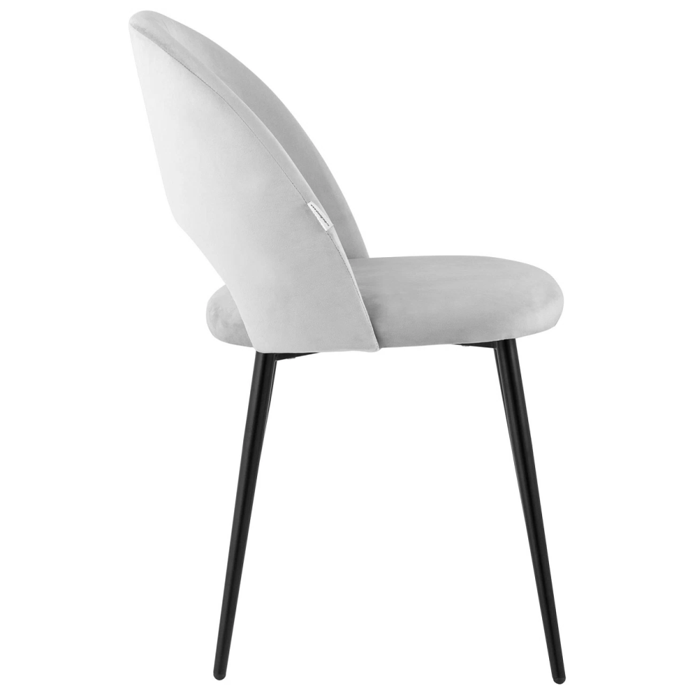 DINING CHAIR WITH BLACK METAL LEGS