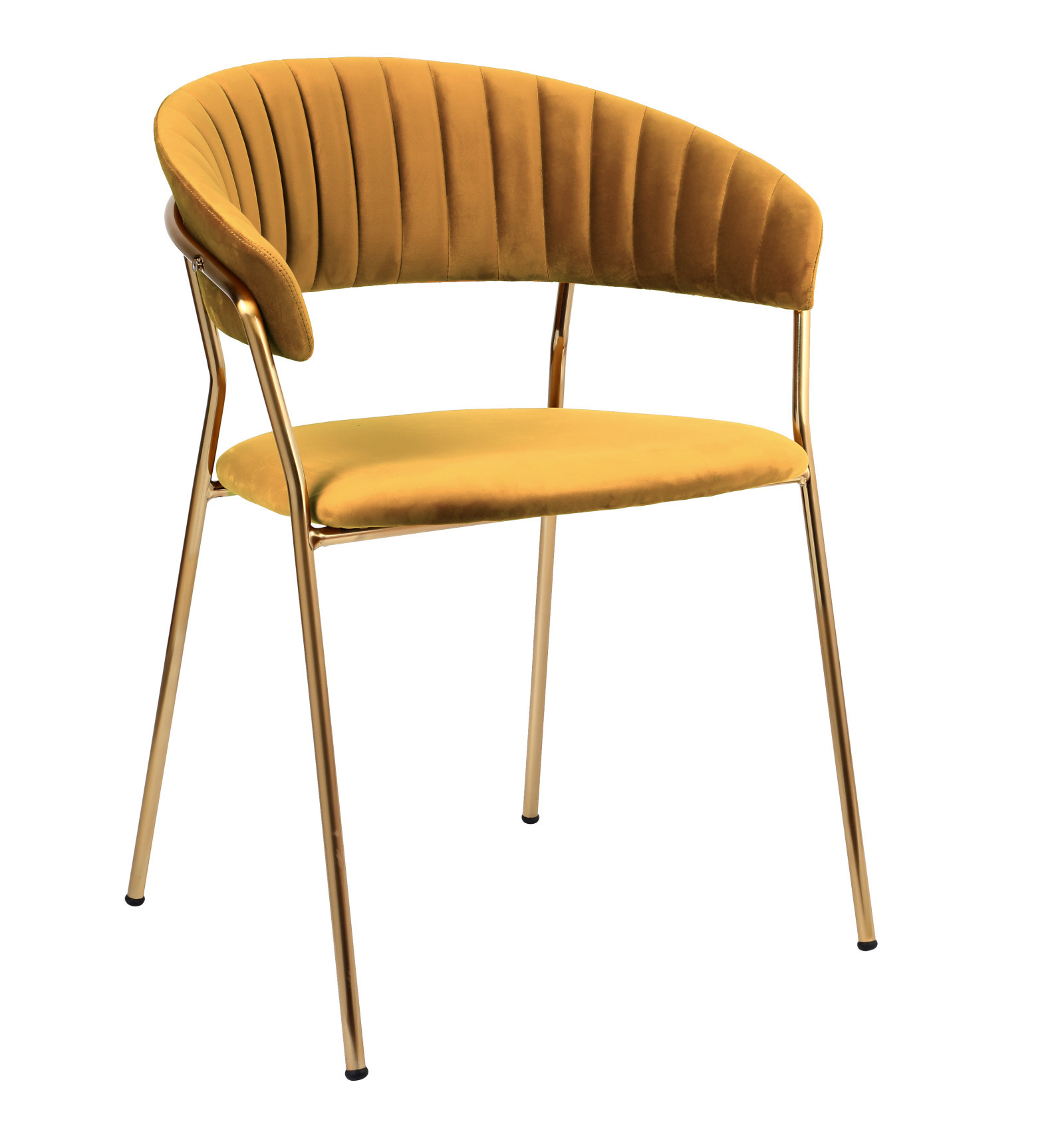 Modern Comfortable Velvet Living Room Chair Gold Legs Dining Chair With Armrest