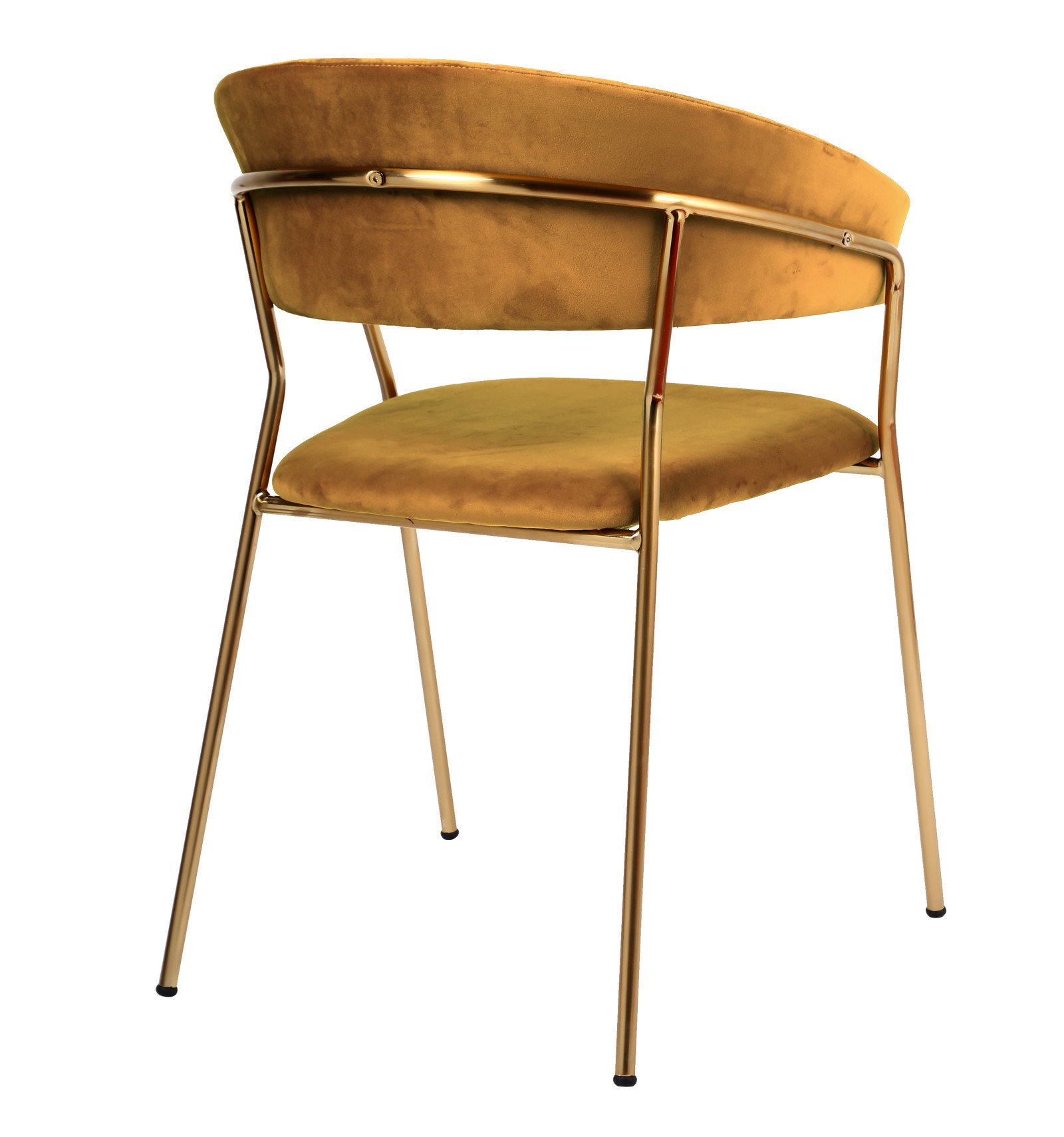 Modern Comfortable Velvet Living Room Chair Gold Legs Dining Chair With Armrest